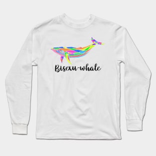 Bisexu whale Funny Bisexual Design Rainbow Colours Long Sleeve T-Shirt